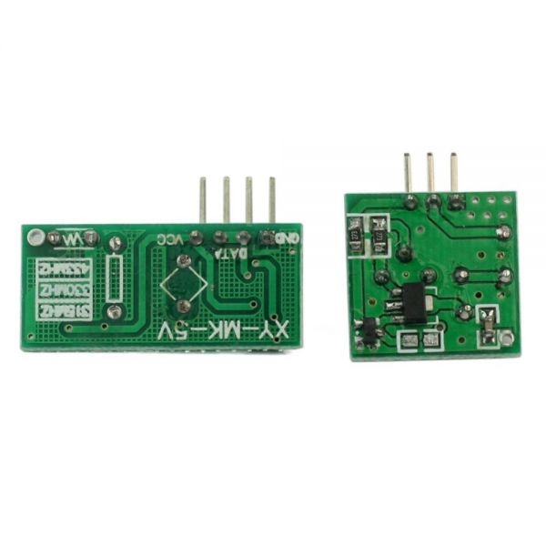433 Mhz Transmitter and receiver back side